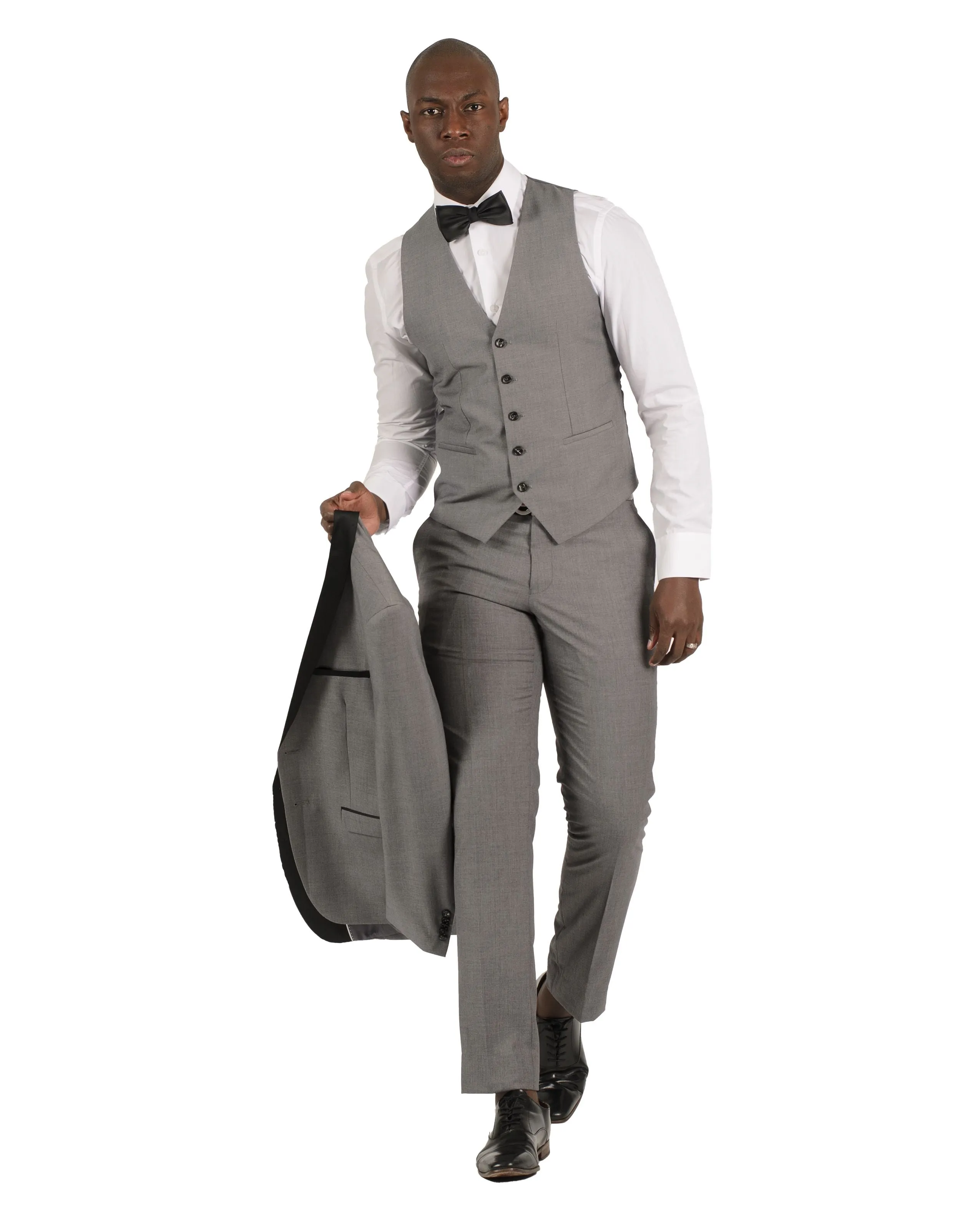 2 Button Shawl Lapel Light Grey Slim Fit Suit FF2SSX V-1230