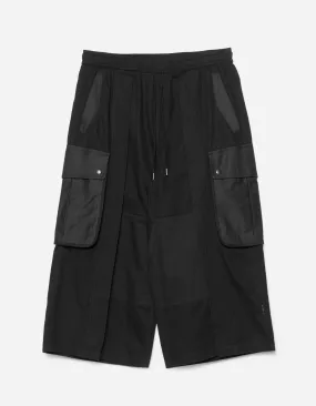 6052 M42 Hakama Cropped Track Pants Black