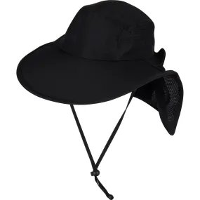 Adult Wide Brim   Flap Neck Sun Protective Adventure Hat | Black