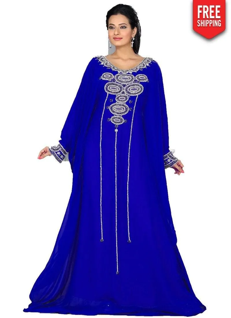 Aesthetic Embroidered Long Kaftan Dresses