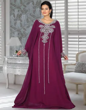 Aesthetic Embroidered Long Kaftan Dresses