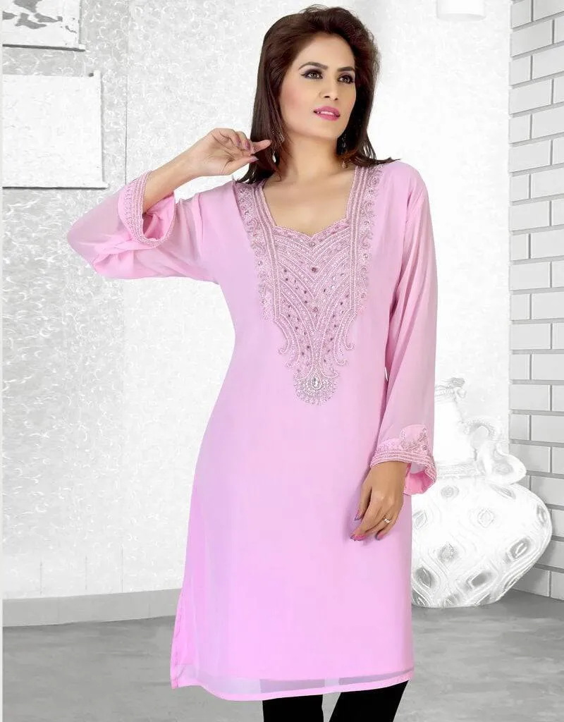 Aesthetic Embroidered Short Kaftan