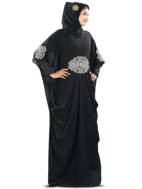 Amara Silver Embroidered Black Kaftan