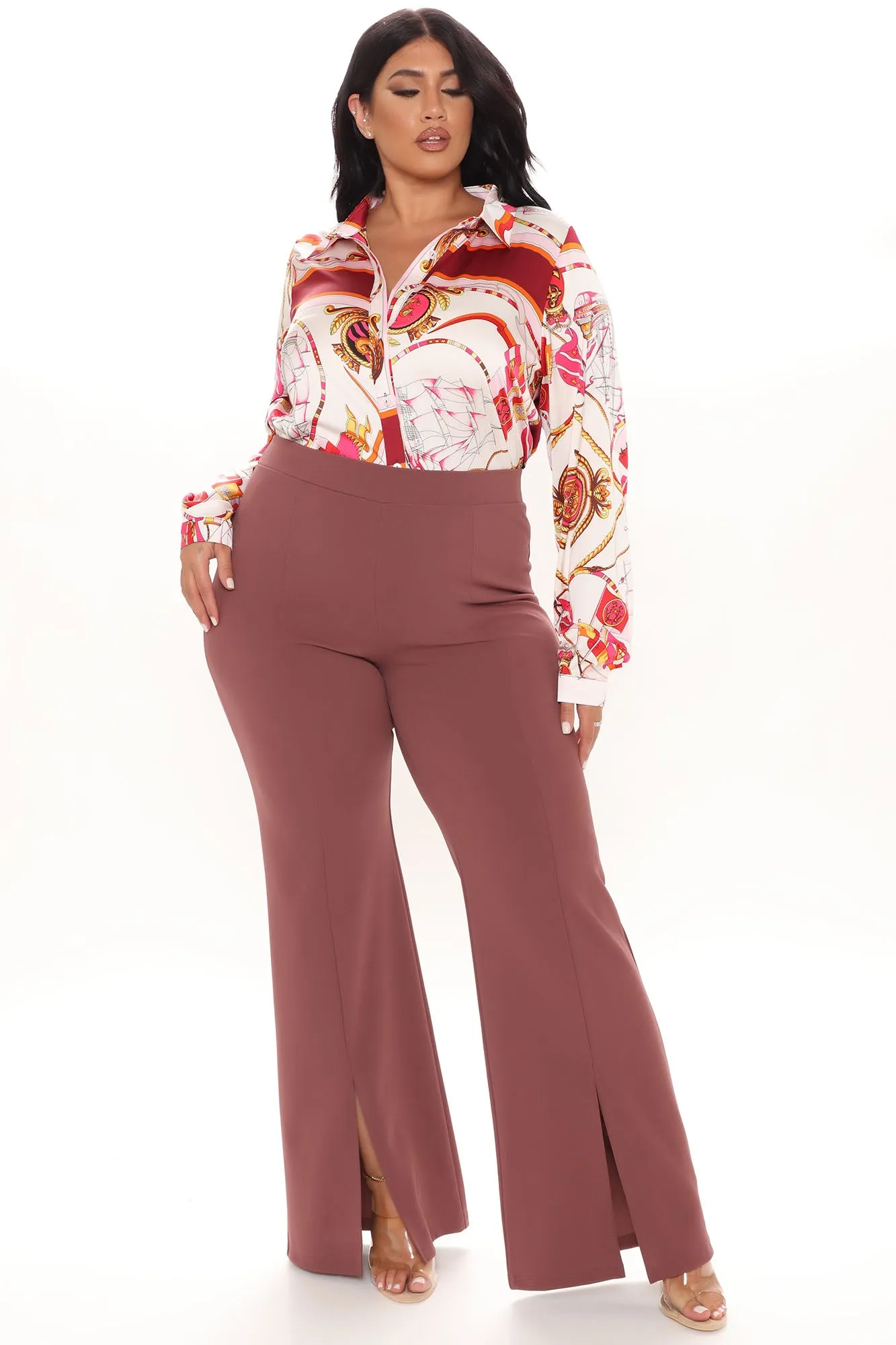 Amorra High Waisted Dress Pant - Marsala