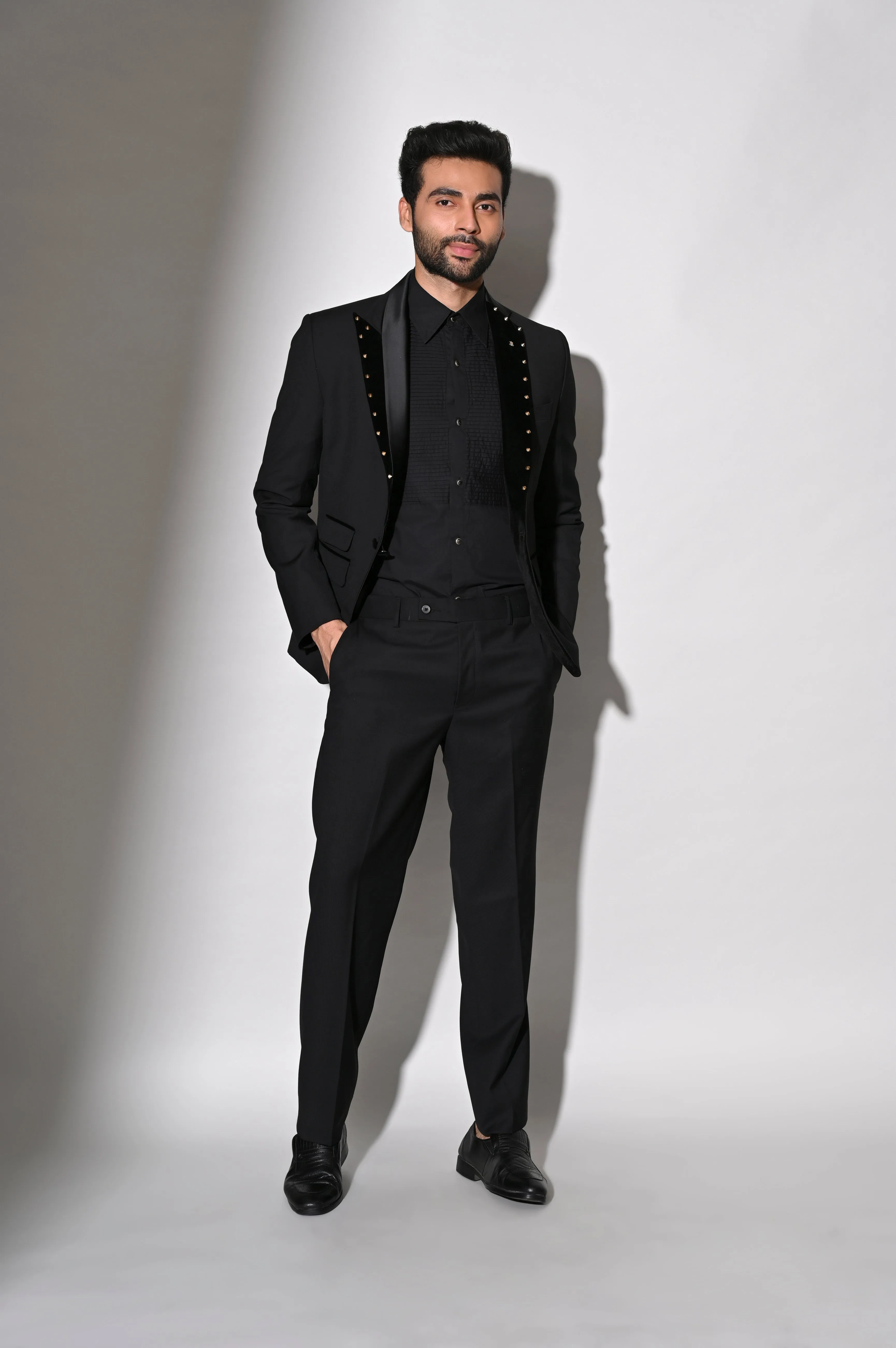 Black Italian Slim Fit Tuxedo Suit with Pant