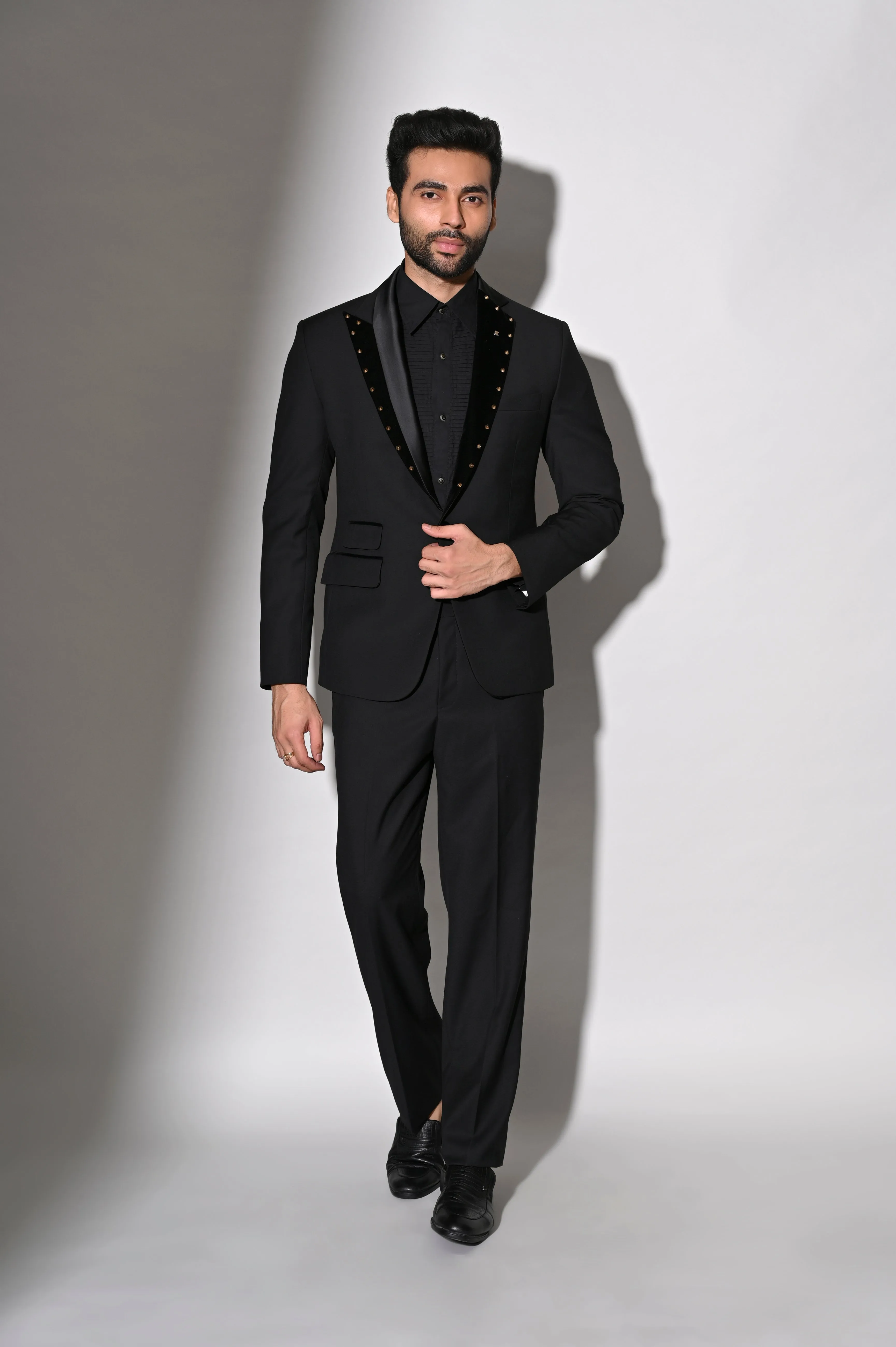 Black Italian Slim Fit Tuxedo Suit with Pant