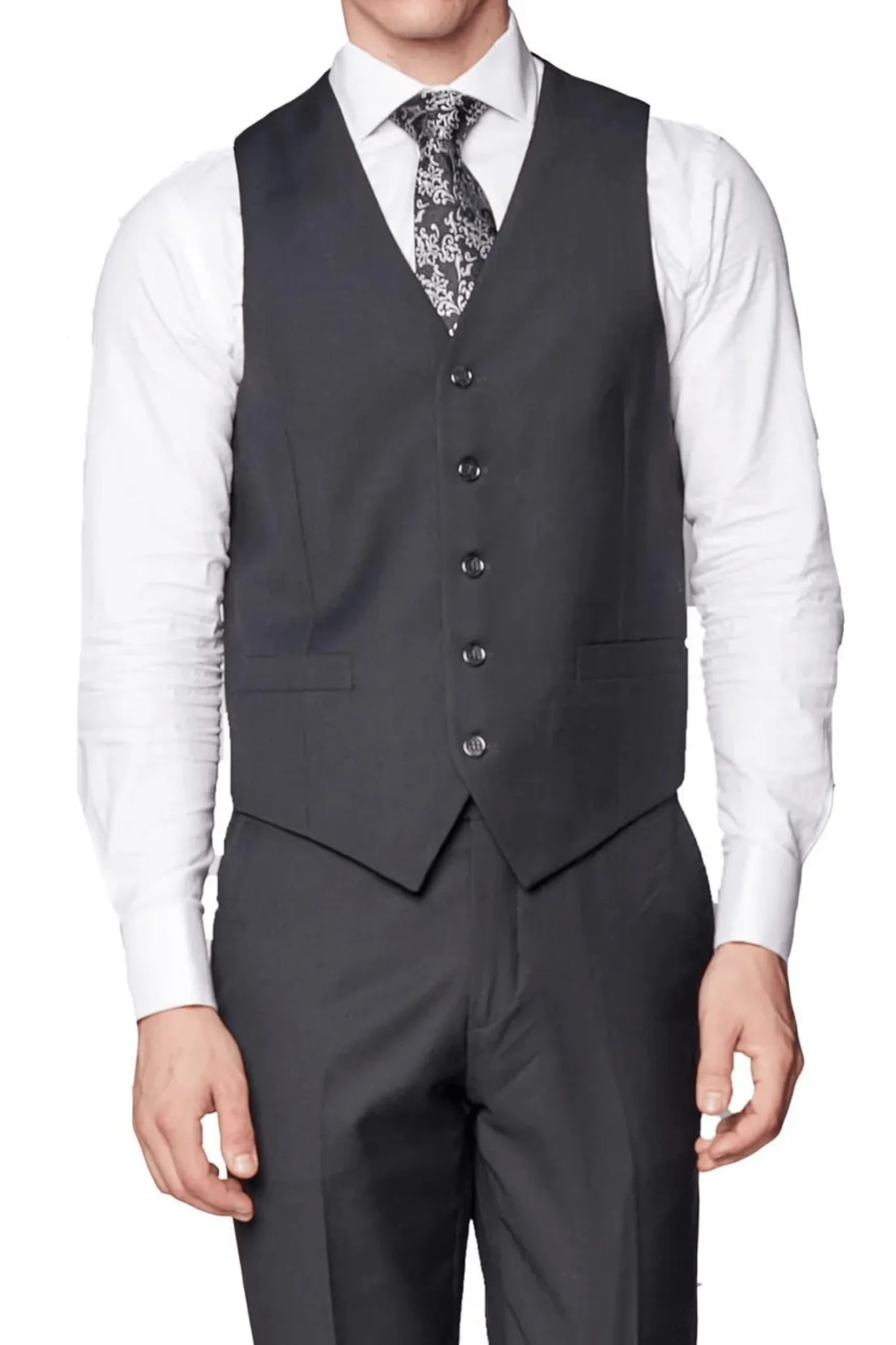 Black Luxurious Italian Wool Collection Vest