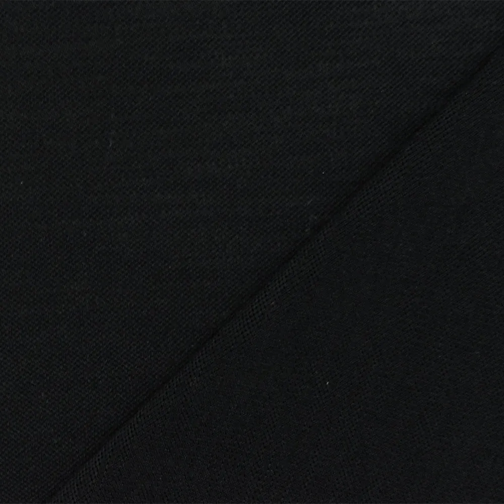 Black Slub Stretch Slub Poly Spandex Semi-Sheer Knit Fabric