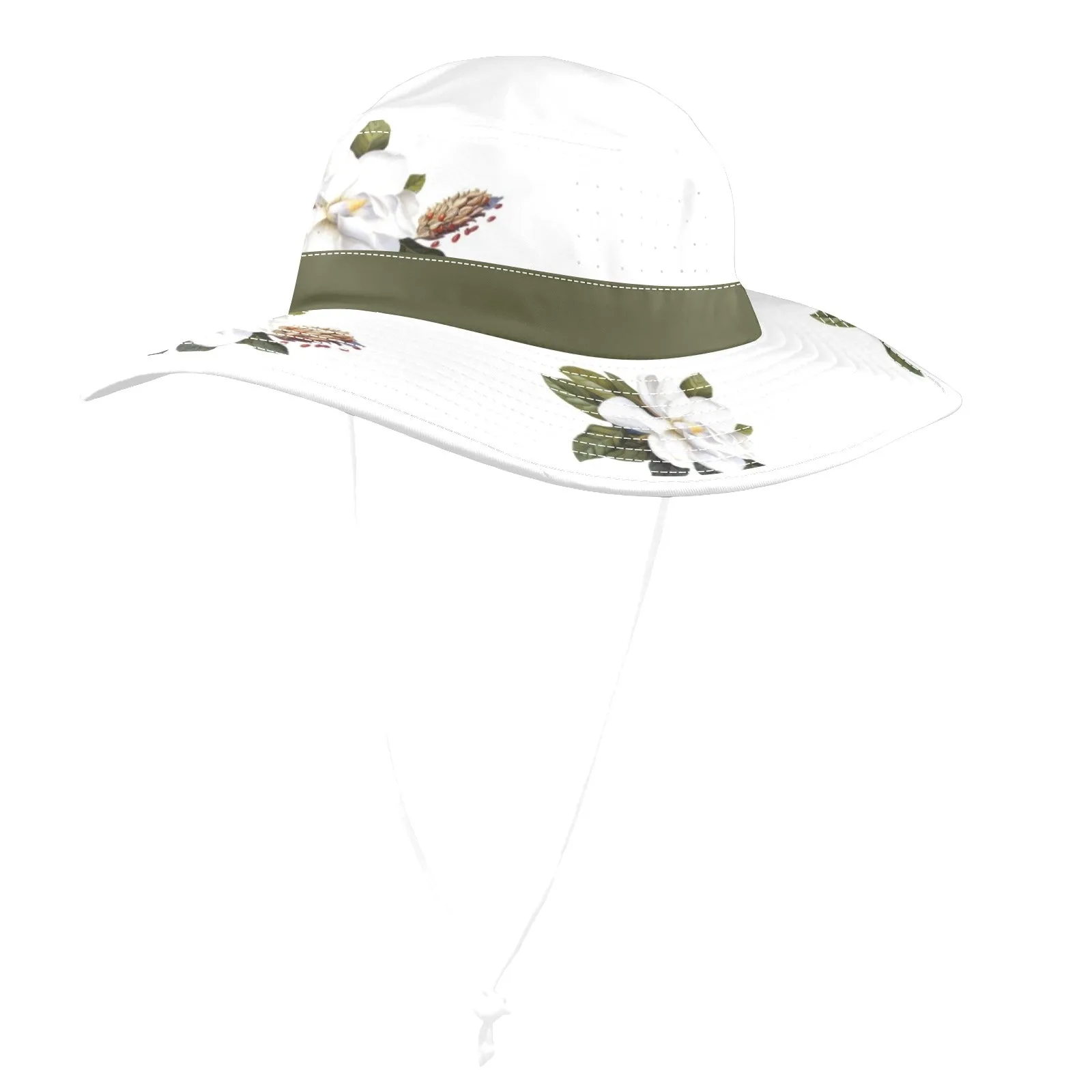 dark magnolia leaf green Wide Brim Bucket Hat