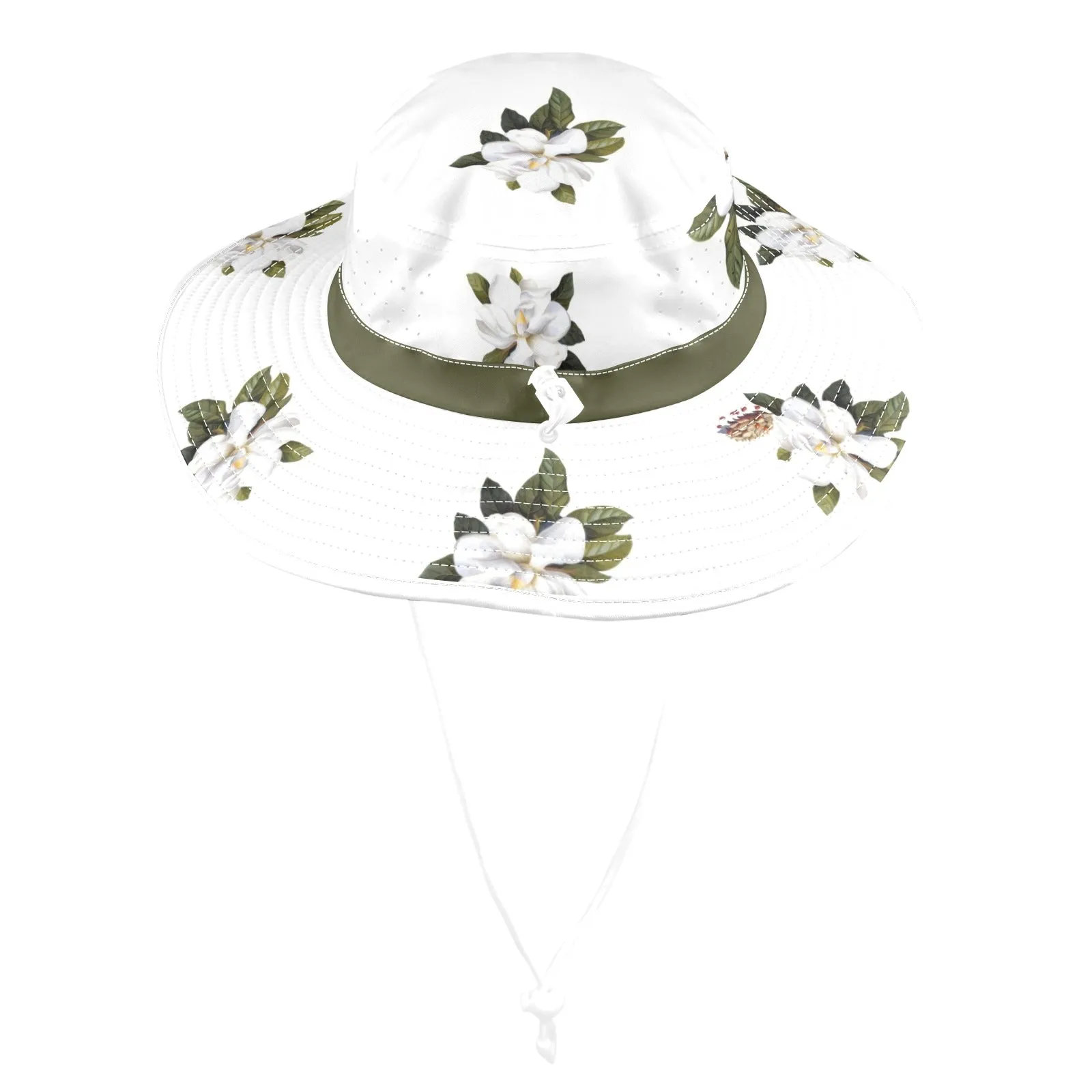 dark magnolia leaf green Wide Brim Bucket Hat