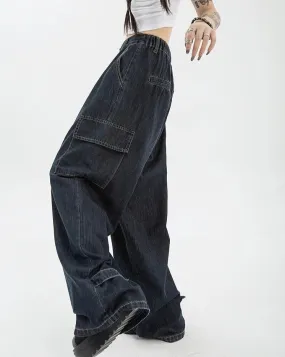 Denim Cargo Pants