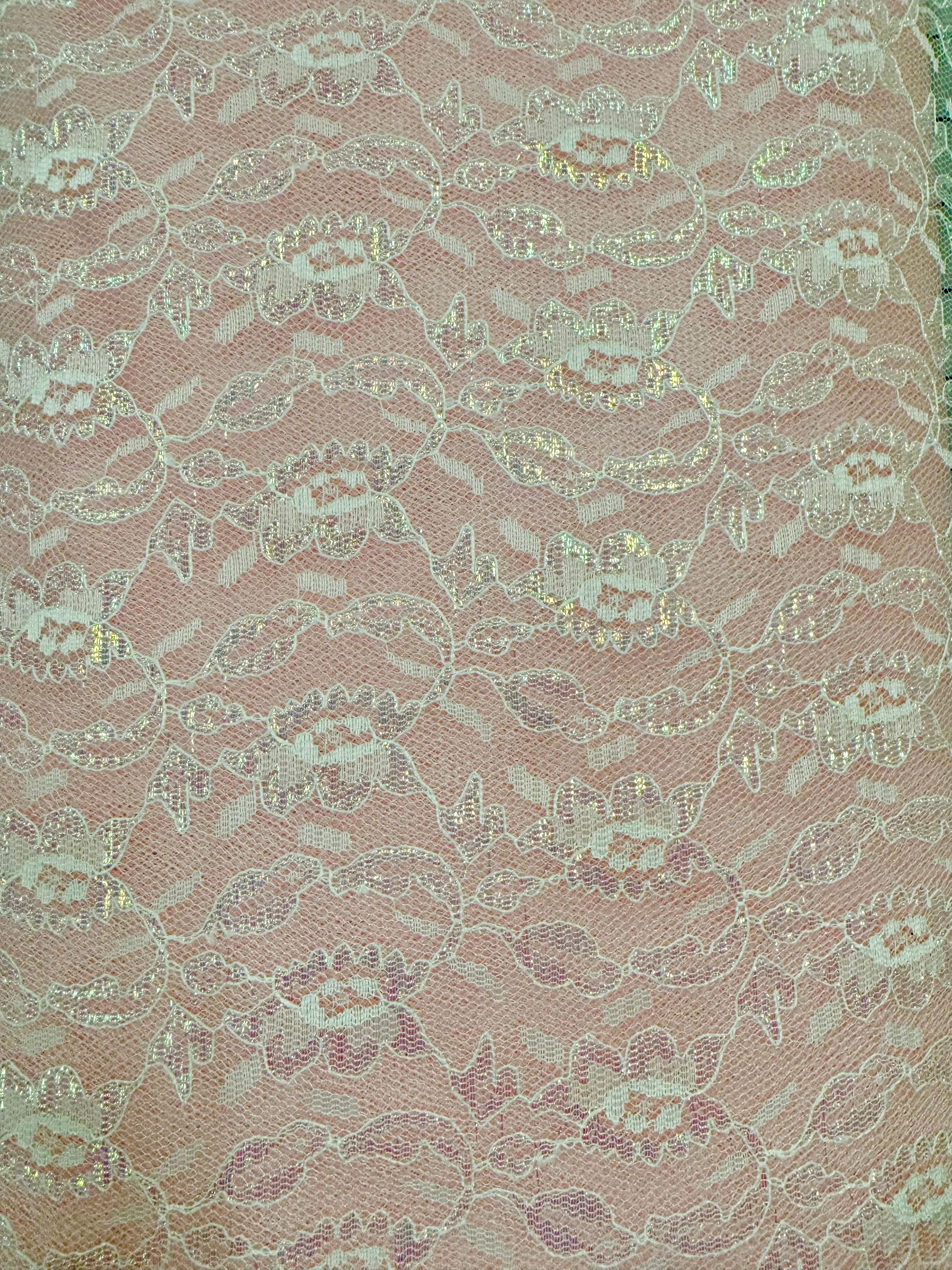 Fancy Lace - 60-inches Wide Iridescent Ivory