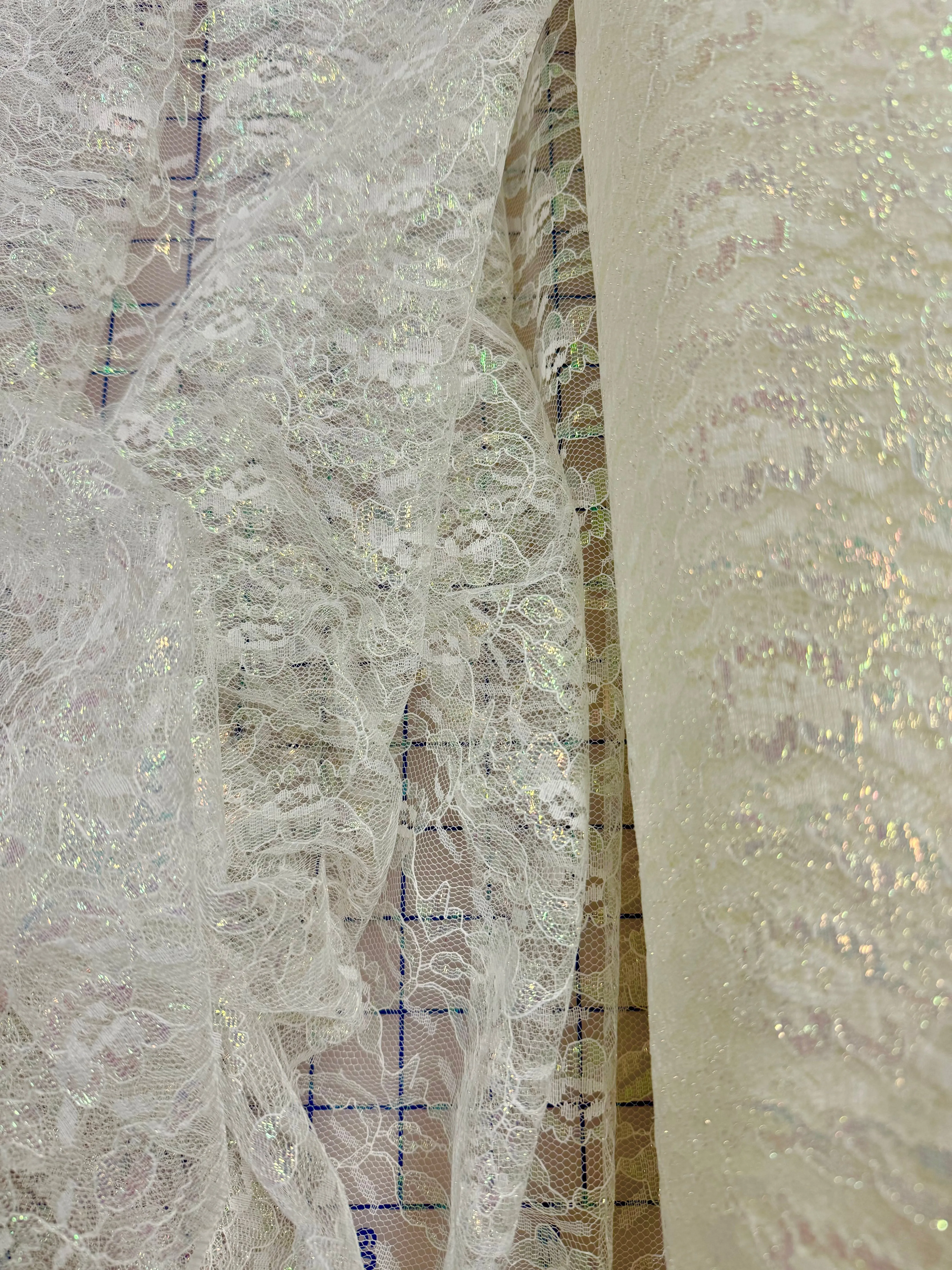 Fancy Lace - 60-inches Wide Iridescent Ivory