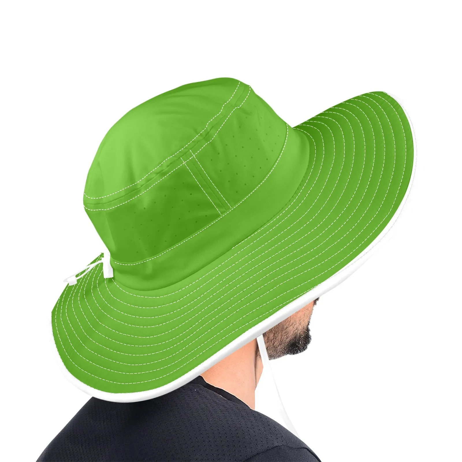 froggy green print Wide Brim Bucket Hat