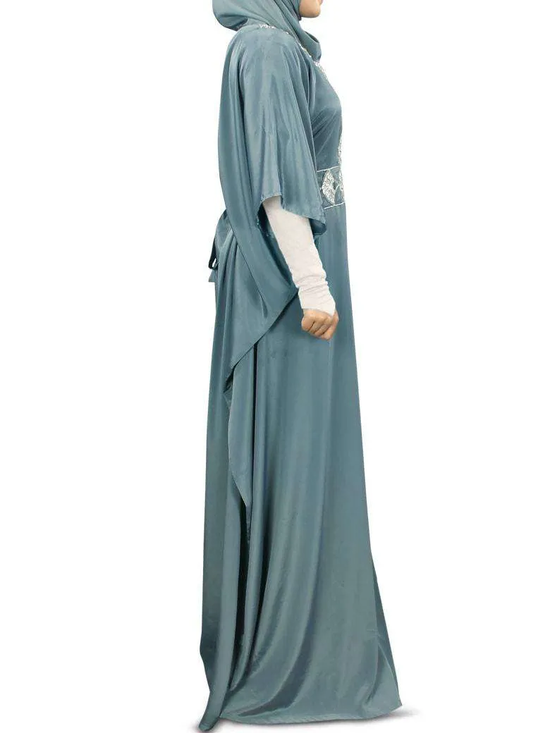 Liyana Hand Embroidered Grey Kaftan