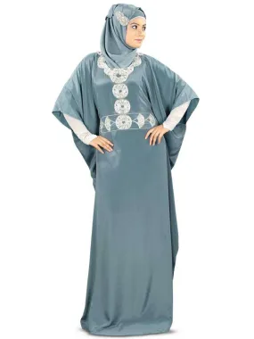 Liyana Hand Embroidered Grey Kaftan