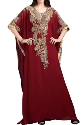 Maroon color Kaftan-Georgette Kaftan