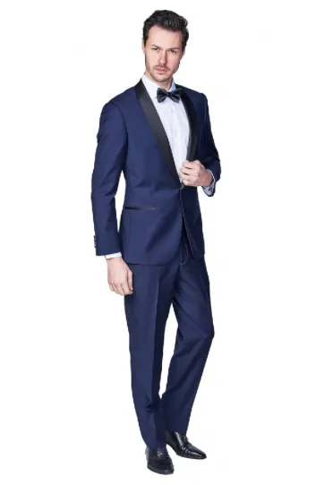 Navy Slim Fit Tuxedo Jacket