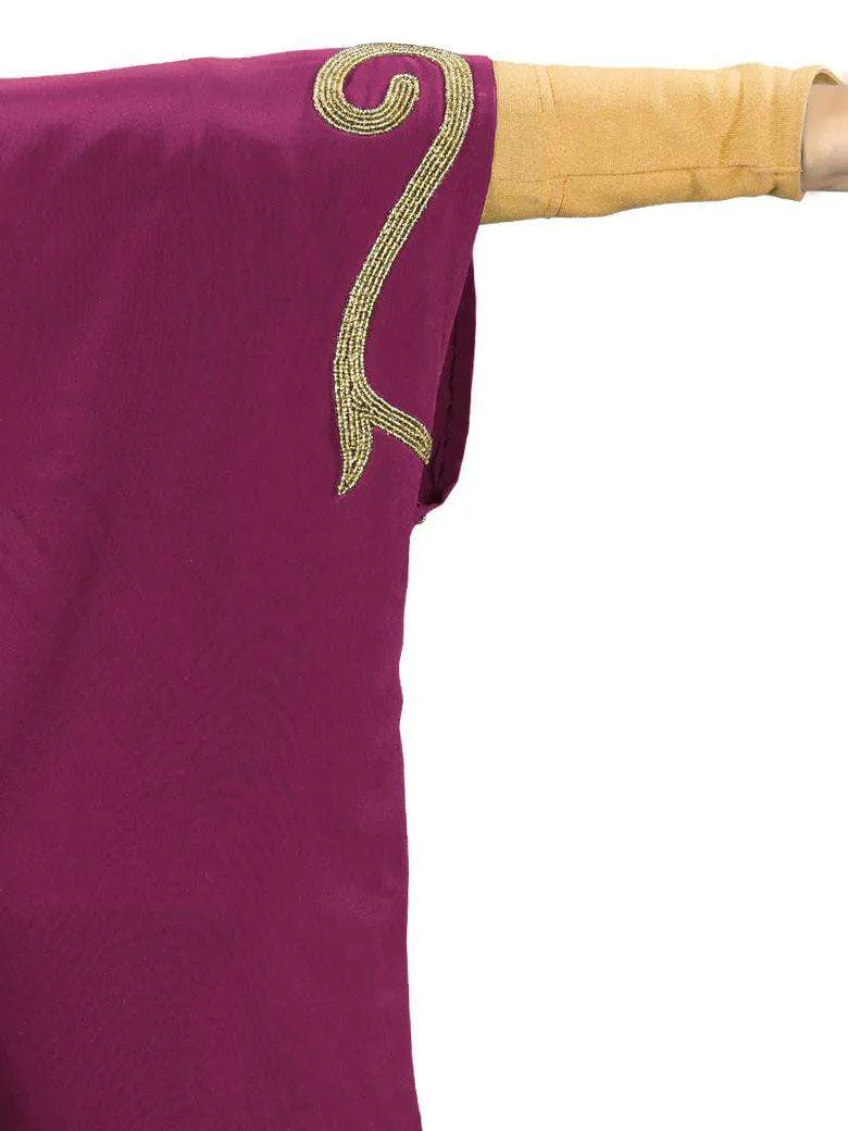 Nayyab Hand Embroidered Wine Kaftan