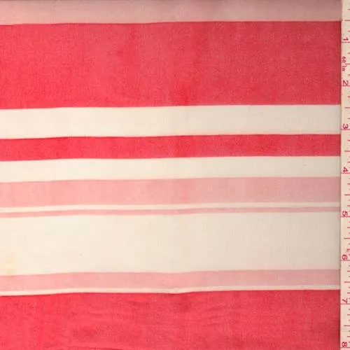 Salmon/Pink Stripe Voile Fabric