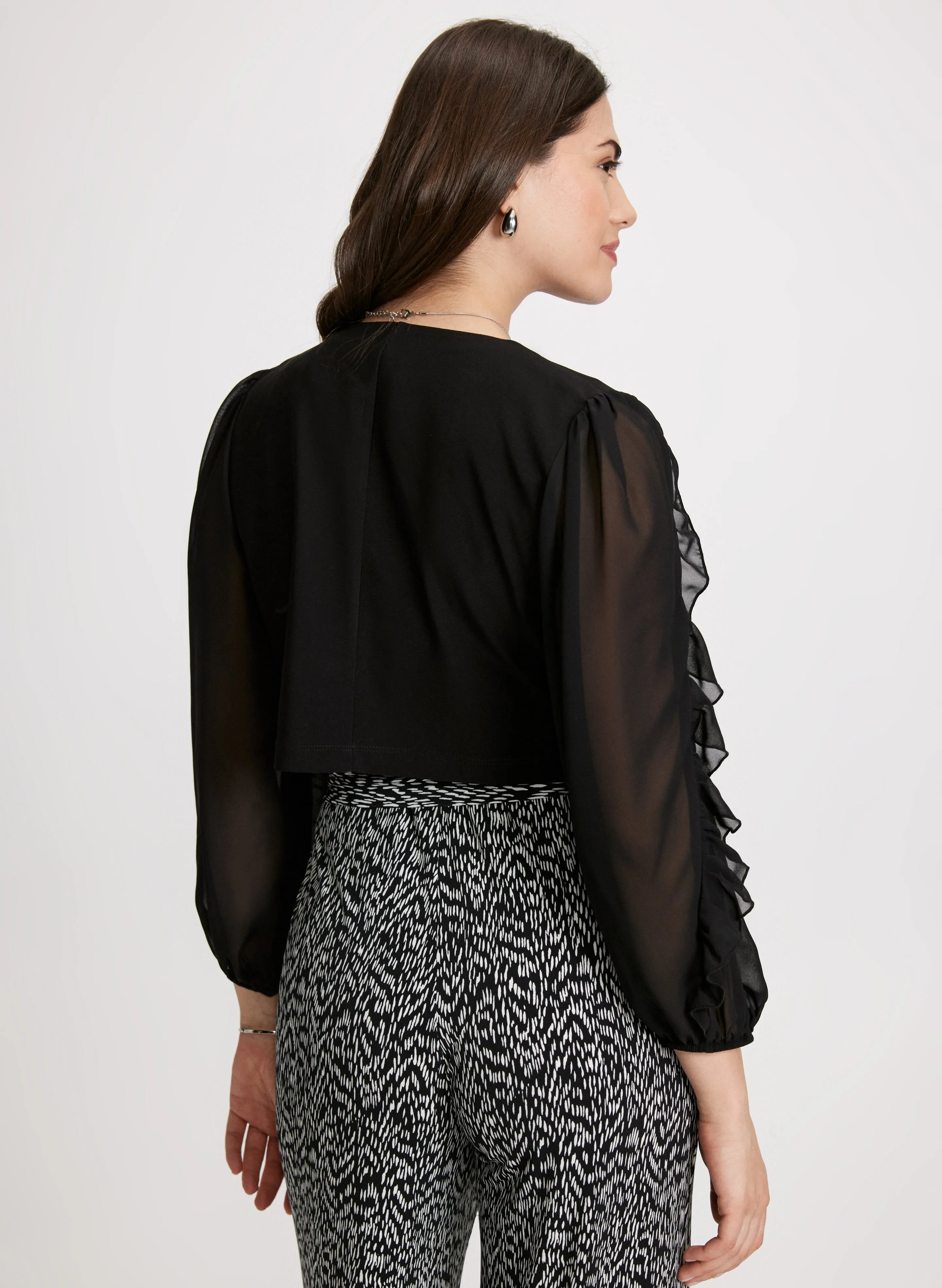 Sheer Ruffled Sleeve Bolero