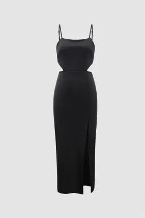 Side Cut Out Slit Midi Dress