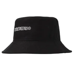 STÜSSY CANVAS WIDE BRIM BUCKET HAT // BLACK