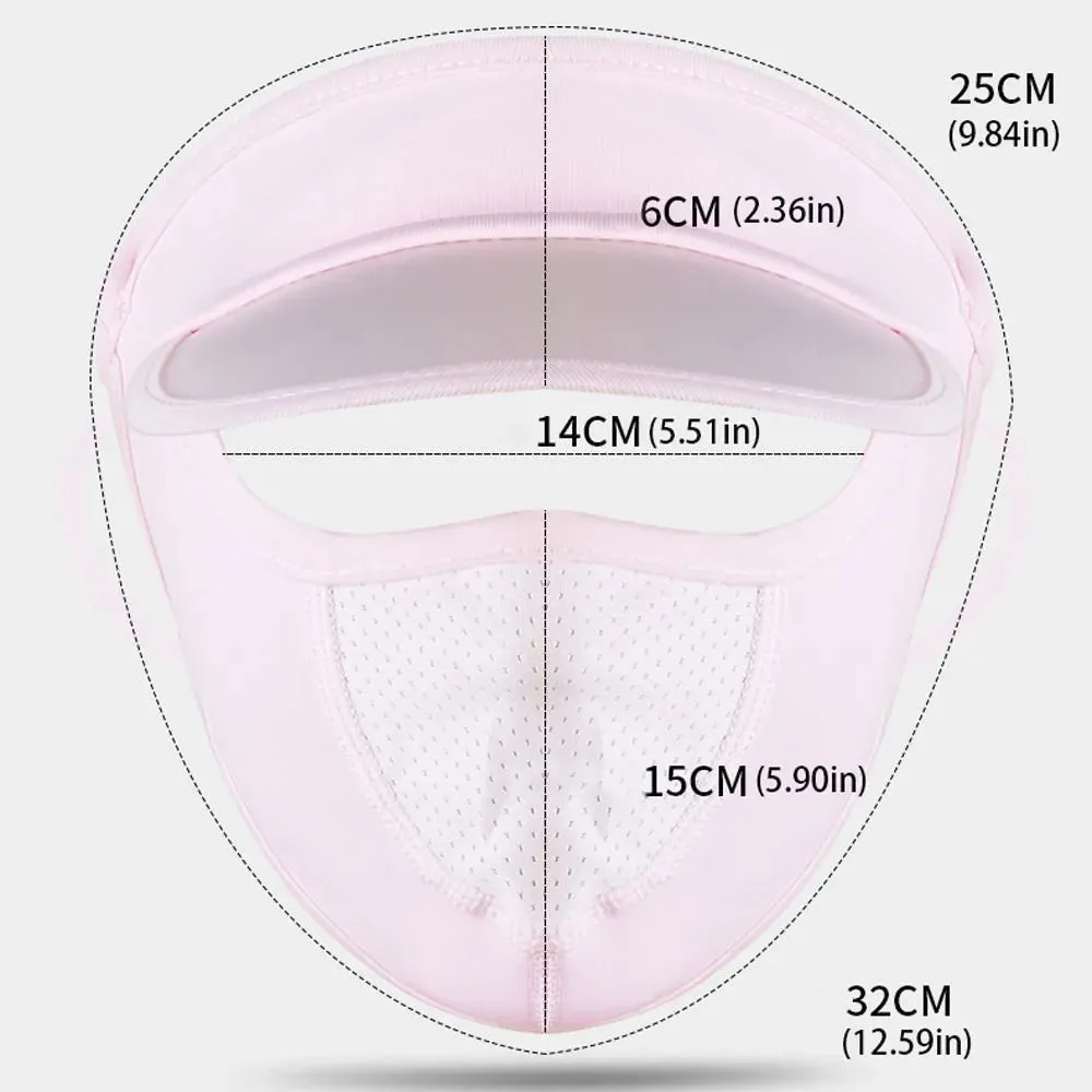 Summer Sunscreen Ice Silk Riding Mask UV Protection Face Cover With Brim Outdoor Cycling Sun Protection Hats Caps