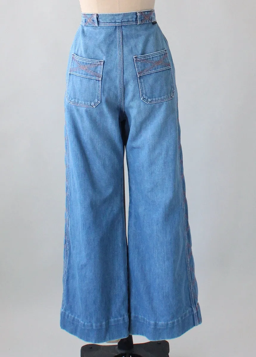 Vintage 1970s Wrangler Bell Bottoms with Stitched Sides