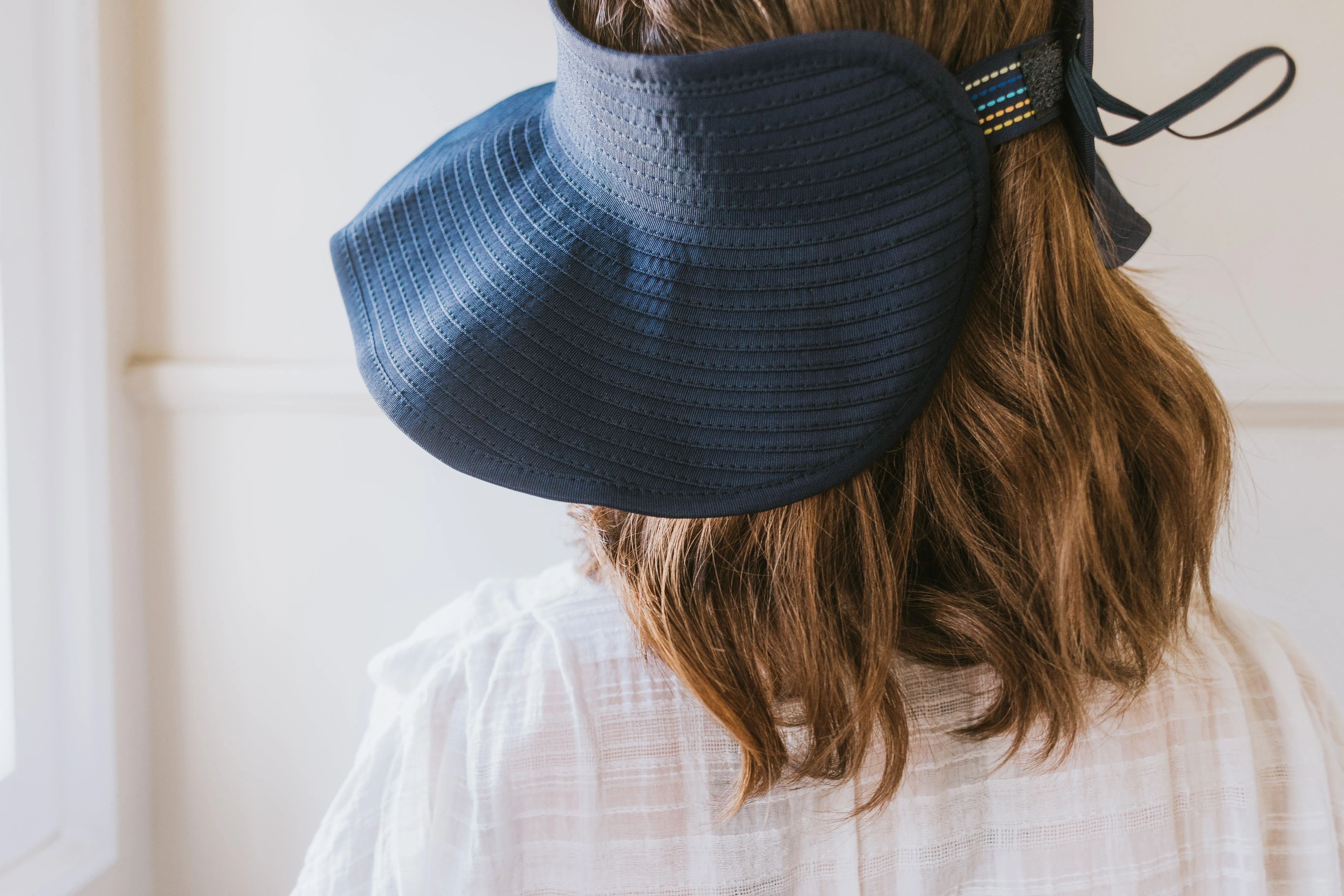 Women's Wide Brim Sun Visor - Navy