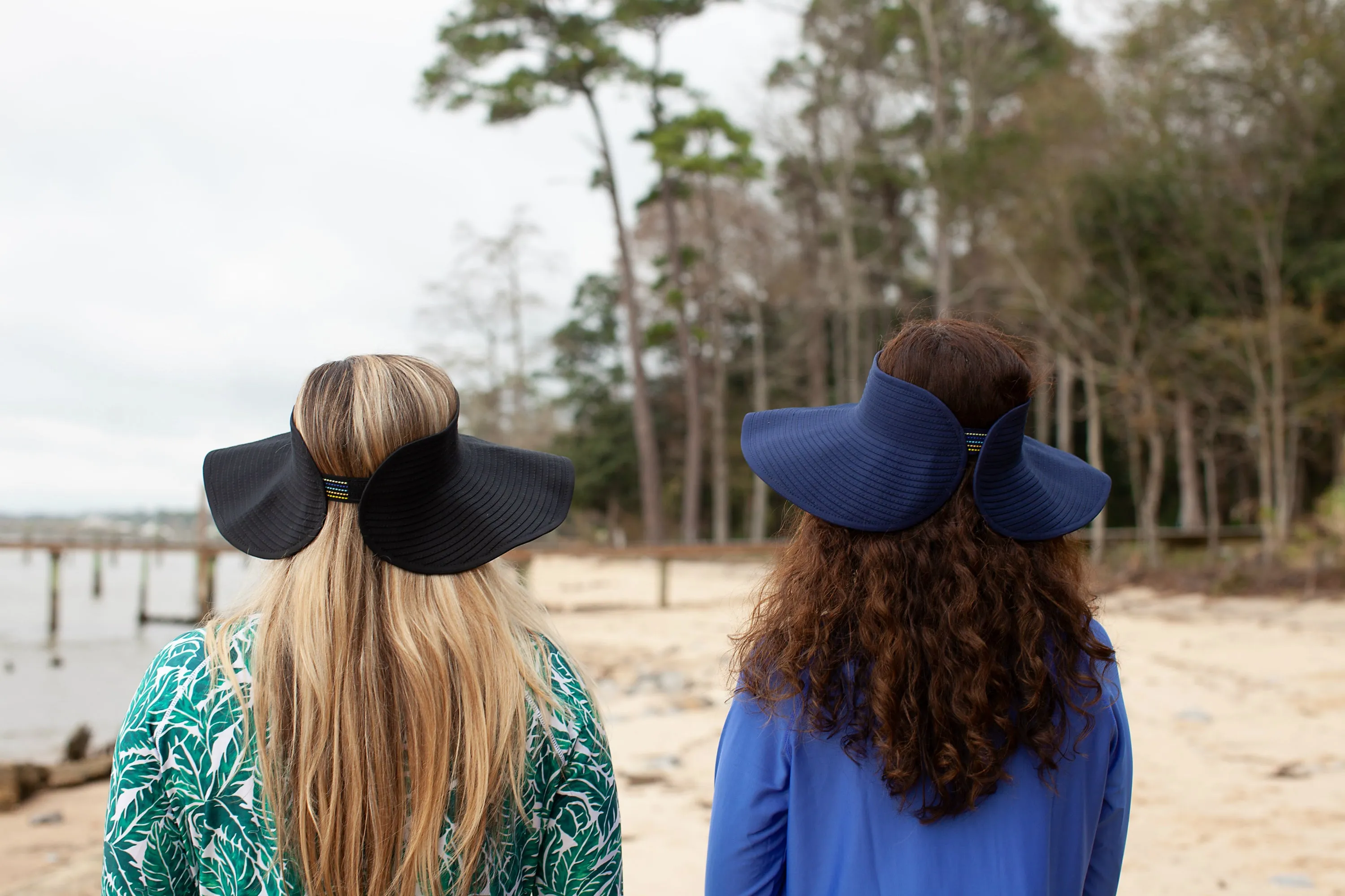 Women's Wide Brim Sun Visor - Navy